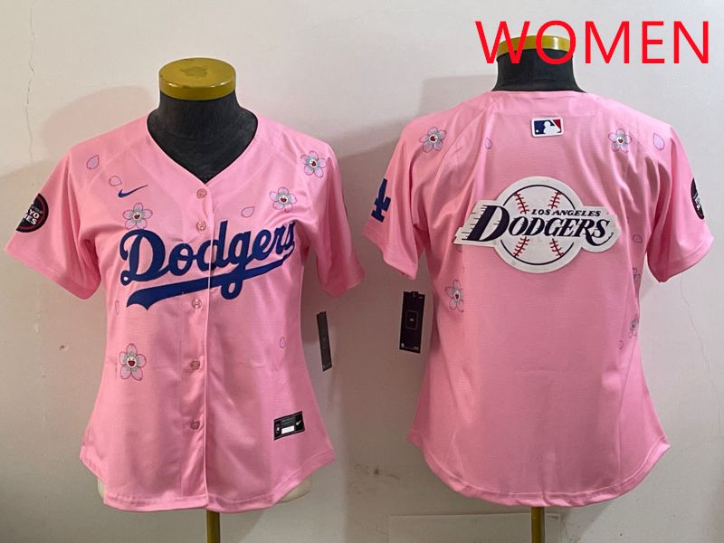 Women Los Angeles Dodgers Blank Pink Sakura Edition 2025 Nike MLB Jersey style 24